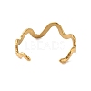 304 Stainless Steel Textured Wavy Open Cuff Bangles for Women BJEW-C065-01G-3