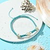 Ocean Theme Starfish Tortoise Synthetic Turquoise Beaded Anklets for Women AJEW-AN00554-02-4