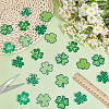 32Pcs 8 Styles Clover Computerized Embroidery Polyester Iron on/Sew on Patches PATC-CY0001-57-4