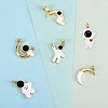 6Pcs 6 Style Eco-friendly Brass Enamel Pendants KK-SZ0005-60-3