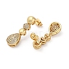 Brass Micro Pave Cubic Zirconia Dangle Stud Earrings EJEW-P252-06C-G-2