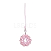 Cat Eye Flower Pendant Decorations HJEW-TA00419-02-1