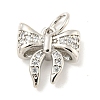 Rack Plating Brass Micro Pave Clear Cubic Zirconia Pendants KK-B093-01H-P-1