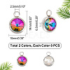 16Pcs 2 Color Glass Charms GLAA-DC0001-02-5