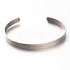 Love & Dream & Luck 304 Stainless Steel Cuff Bangles BJEW-N263-01-1