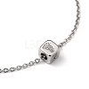 Brass Micro Pave Clear Cubic Zirconia Charms Bracelets BJEW-JB05400-03-2