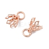 Flower Rack Plating Brass Filigree Bead Cap Bails KK-L102-27RG-2