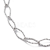 Non-Tarnish 304 Stainless Steel Rhombus Link Chain Necklace for Men Women STAS-B039-03P-2