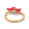 Round Seed Beads with Gemstone Beads Rings RJEW-MZ00015-05-4