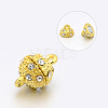 Alloy Rhinestone Magnetic Clasps with Loops X-RB-H116-3-G-1