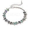 Butterfly Natural Abalone Shell/Paua Shell Link Bracelets for Women FS5984-5-1