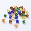 Baking Paint Crackle Glass Beads DGLA-X0006-8mm-07-2