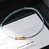 Adjustable Brass Fish Braided Bead Anklets WGBBA61-01-3