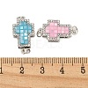 Rack Plating Brass Micro Pave Cubic Zirconia & Shell & Enamel Box Clasps KK-S373-06P-3