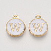 Golden Plated Alloy Charms LS-ENAM-S118-01W-1