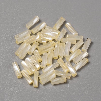 Opaque Colours Glass Twist Bugle Beads GLAA-WH0039-08D-1