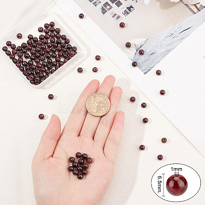Natural Garnet Beads Strands G-OC0001-25-6mm-1