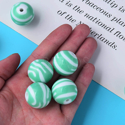 Opaque Striped Acrylic Beads MACR-S373-27C-11-1
