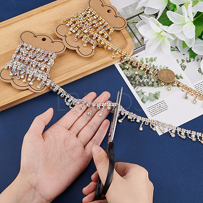 2 Yards 2 Colors Tassel Rhinestone Cup Chains CH-WR0001-01-1