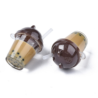 Imitation Bubble Tea Resin Pendants RESI-S401-01B-1