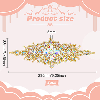 Rhombus Iron on Rhinestone Appliques DIY-WH0304-975B-1