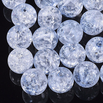 Transparent Crackle Acrylic Beads X-CACR-N002-01-1