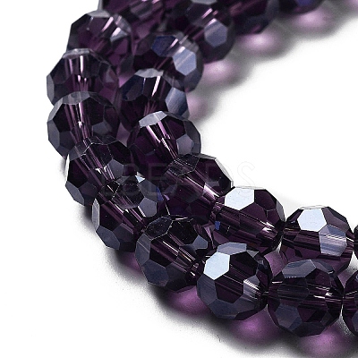 Electroplate Transparent Glass Beads Strands EGLA-A035-T8mm-A15-1
