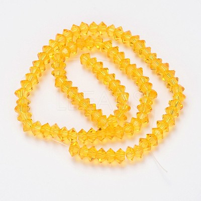 Faceted Bicone Transparent Glass Bead Strands GLAA-J082-A14-1