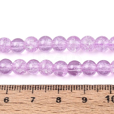 Plum Crackle Glass Round Beads Strands X-CCG-Q002-6mm-04-1