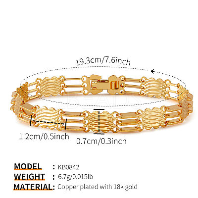 Brass Link Chain Bracelets for Women WGA76CD-01-1