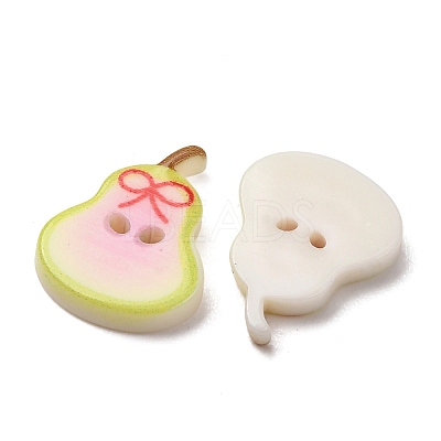 2-Hole Printed Opaque Resin Buttons RE-CBA2C75-04A-1