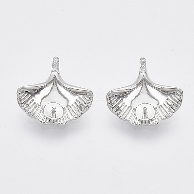 Brass Micro Pave Clear Cubic Zirconia Peg Bails Charms KK-T054-21P-NF-1