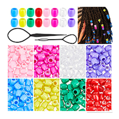 560Pcs 8 Colors Plastic Beads KY-PH0002-31-1