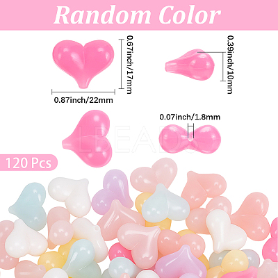 120Pcs Acrylic Imitation Jelly Beads OACR-SP0002-24-1