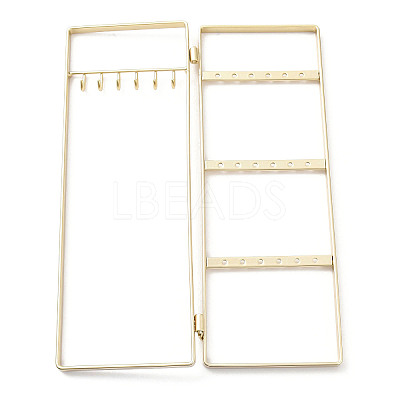 Iron Jewelry Display Folding Screen Stands with 2 Folding Panels ODIS-F001-02G-1