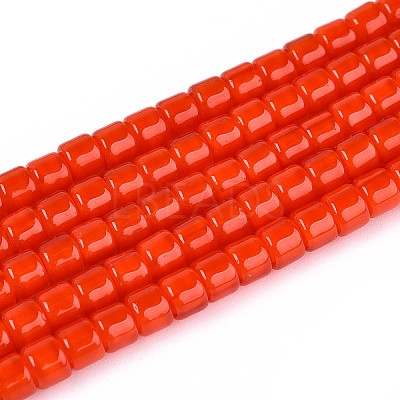 Opaque Solid Color Glass Beads Strands LS-GLAA-N065-4x4mm-C04-1