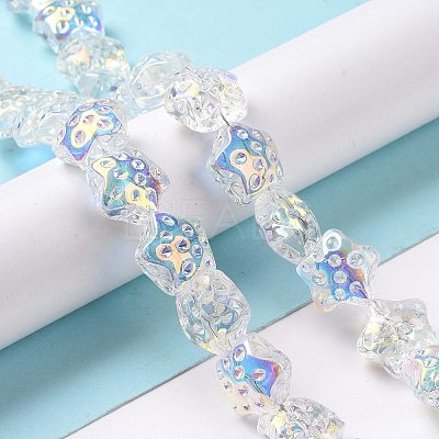 Transparent Electroplate Glass Beads Strands GLAA-C025-01D-1