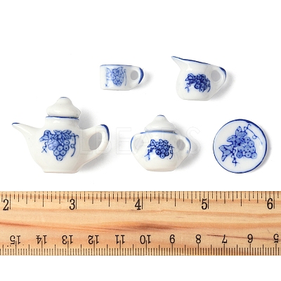 5Pcs Porcelain Tea Set Display Decorations PORC-FS0001-12-1