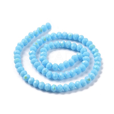 Electroplate Opaque Solid Color Glass Beads Strands EGLA-A034-P2mm-L11-1