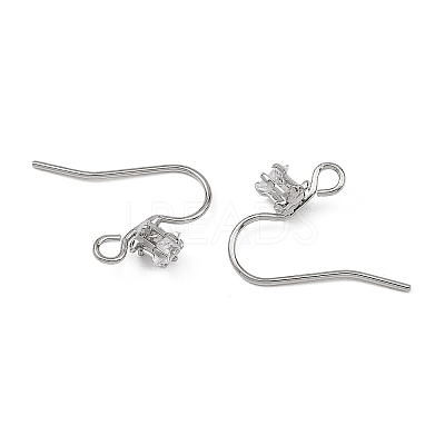 SHEGRACE Brass Pave Cubic Zirconia Earring Findings XGRQ4S911-739P-1