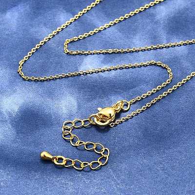 Brass Cable Chain Necklaces Making MAK-P011-01G-1