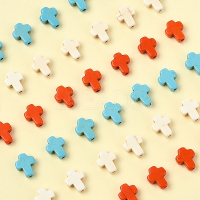 90Pcs 3 Colors Synthetic Turquoise Beads TURQ-YW0001-07-1