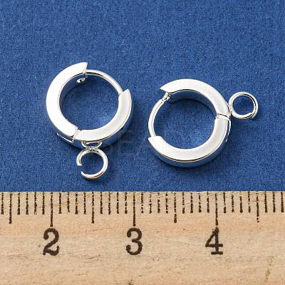 201 Stainless Steel Huggie Hoop Earrings Findings STAS-A167-01L-S-1