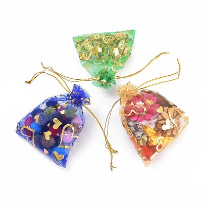 Heart Printed Organza Bags OP-R022-10x12-M-1