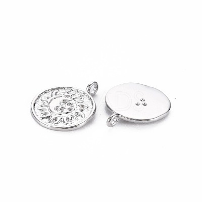 Brass Micro Pave Clear Cubic Zirconia Pendants KK-S356-694-1