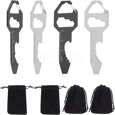 4Pcs 2 Color 3cr13 Stainless Steel Bottle Opener KEYC-AR0001-11-1