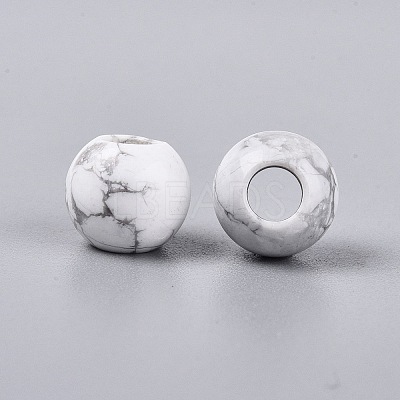 Natural Howlite European Beads G-Q602-09A-06-1