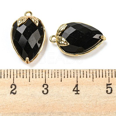 Natural Obsidian Faceted Pendants G-M431-06G-07-1