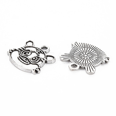 Tibetan Style Alloy Pendant Enamel Settings TIBEP-N010-018AS-RS-1