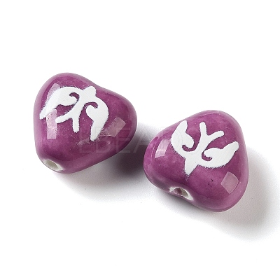 Printed Handmade Porcelain Beads FIND-H023-01B-1